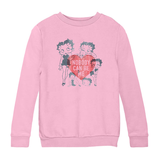 Betty Boop Heart Nobody Can Be Me Kids Sweatshirt