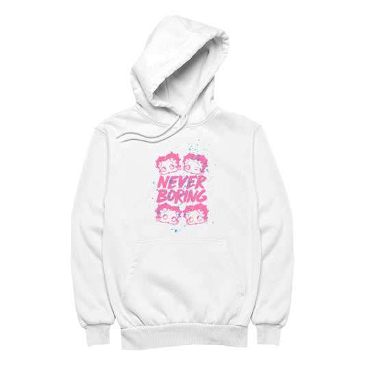 Betty Boop Pink Never Boring Men's Hooded Sweatshirt