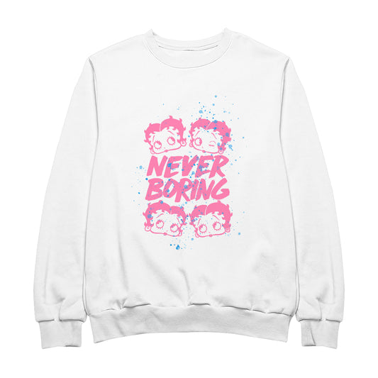 Betty Boop Pink Never Boring Men's Sweatshirt