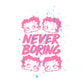 Betty Boop Pink Never Boring Men's Hooded Sweatshirt