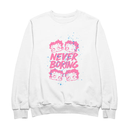 Betty Boop Pink Never Boring Women's Sweatshirt