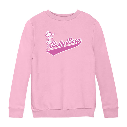 Betty Boop Baseball College Sports Kids Sweatshirt