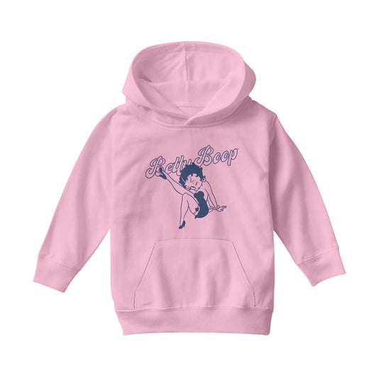 Betty Boop Pin-Up Classic Leg Kick Pose Kids Hooded Sweatshirt