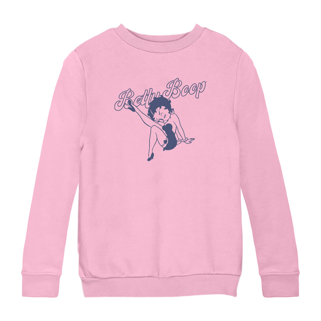 Betty Boop Pin-Up Classic Leg Kick Pose Kids Sweatshirt
