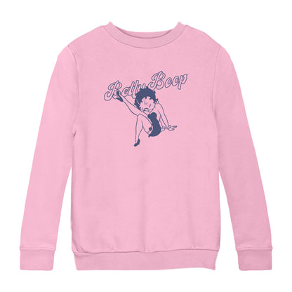 Betty Boop Pin-Up Classic Leg Kick Pose Kids Sweatshirt