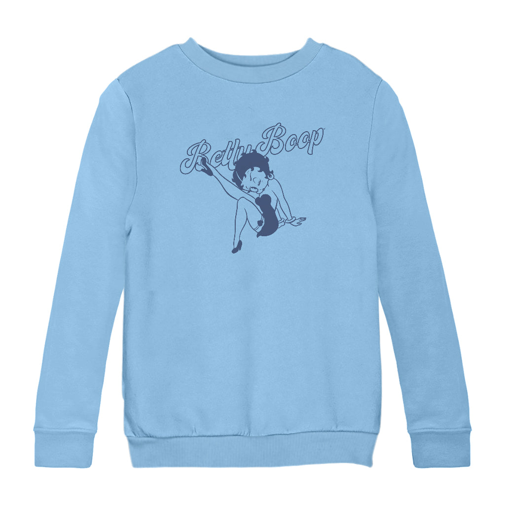 Betty Boop Pin-Up Classic Leg Kick Pose Kids Sweatshirt