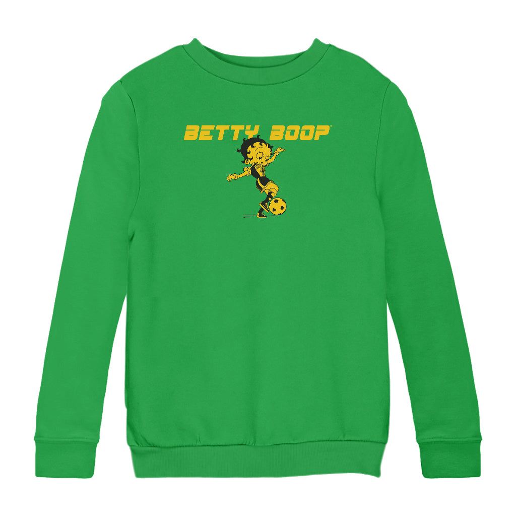 Betty Boop Football Soccer Ball Kick Kids Sweatshirt