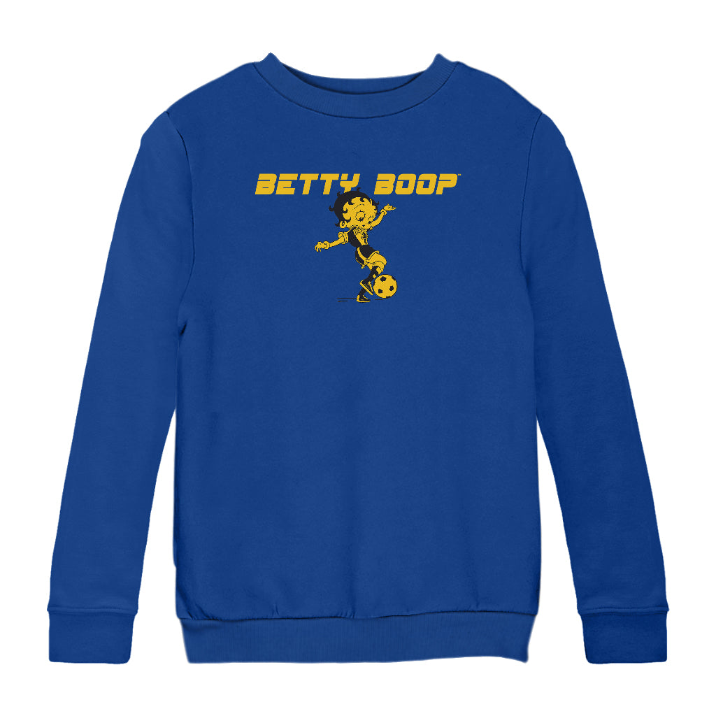 Betty Boop Football Soccer Ball Kick Kids Sweatshirt
