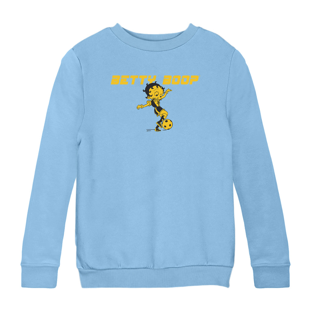 Betty Boop Football Soccer Ball Kick Kids Sweatshirt