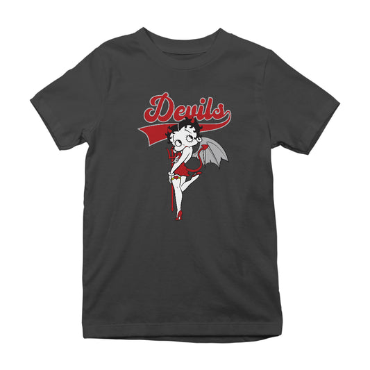 Betty Boop Devils College Sports Text Kids T-Shirt