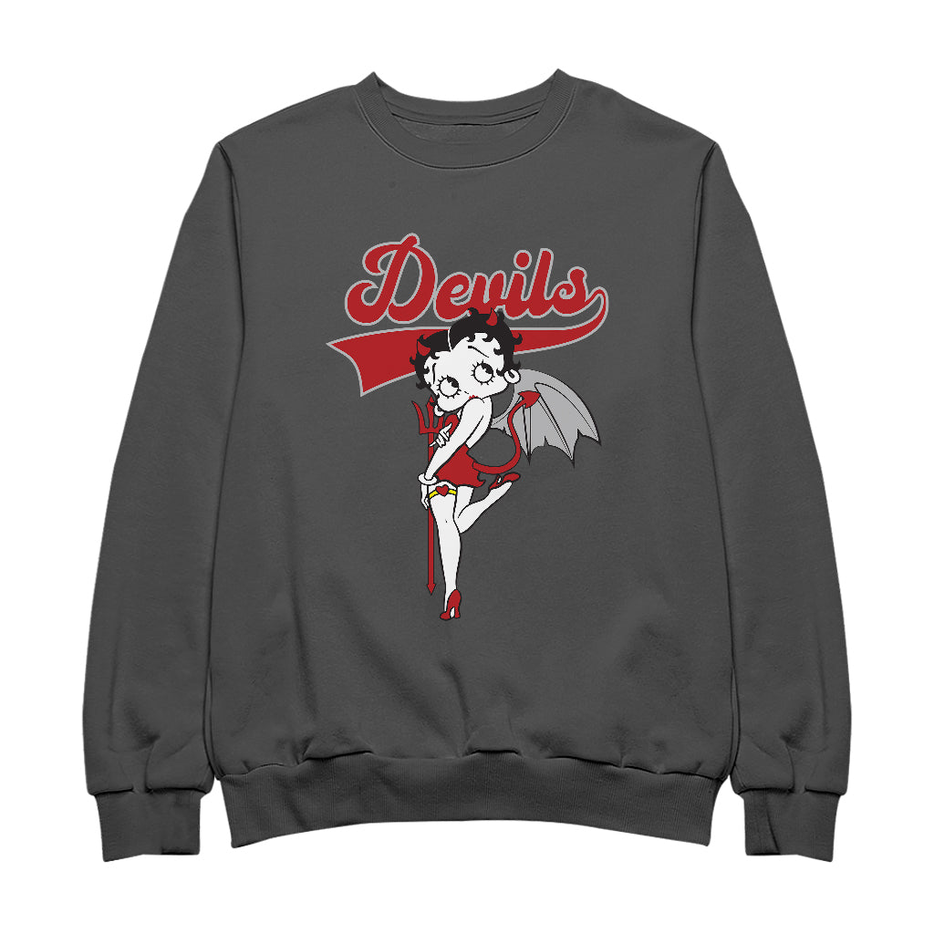Betty Boop Devils College Sports Text Men's Sweatshirt