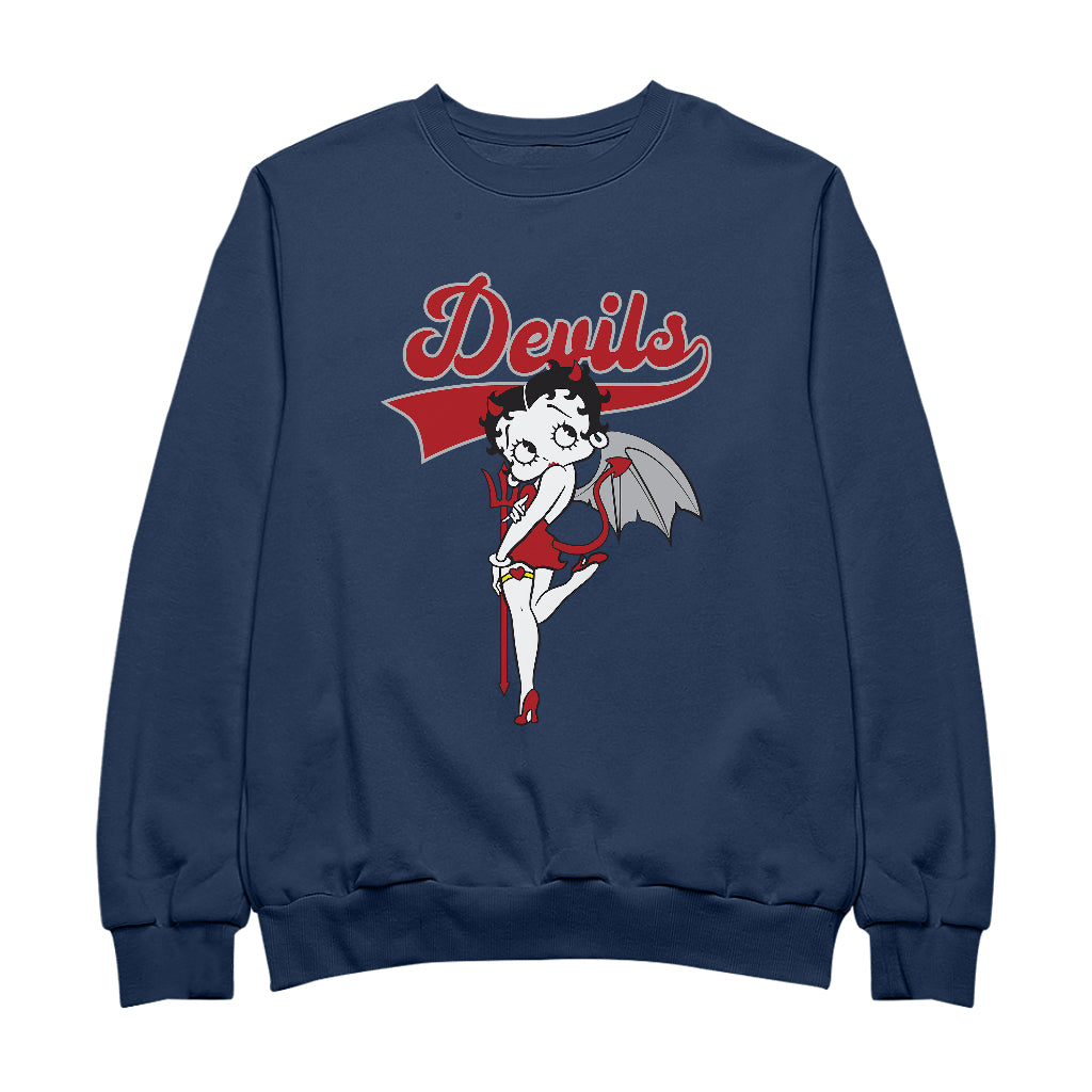 Betty Boop Devils College Sports Text Men's Sweatshirt