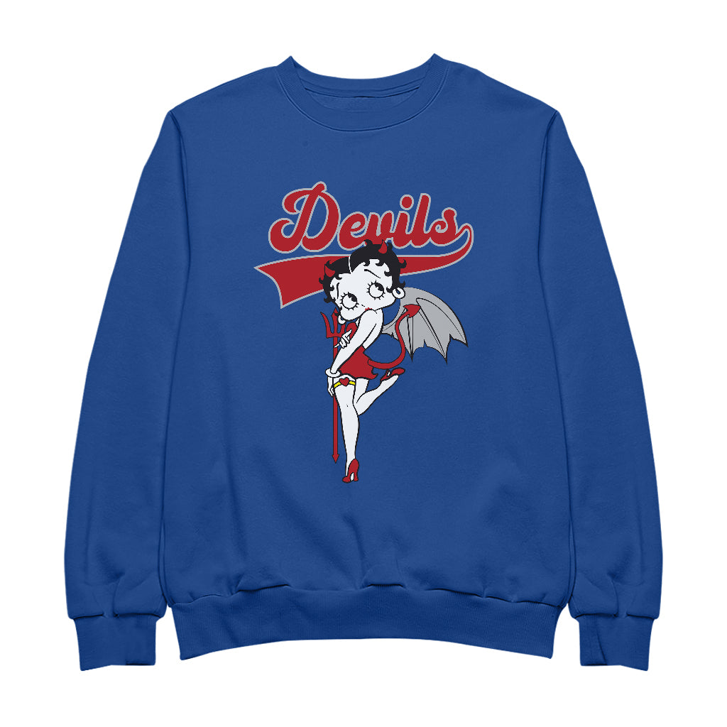 Betty Boop Devils College Sports Text Men's Sweatshirt