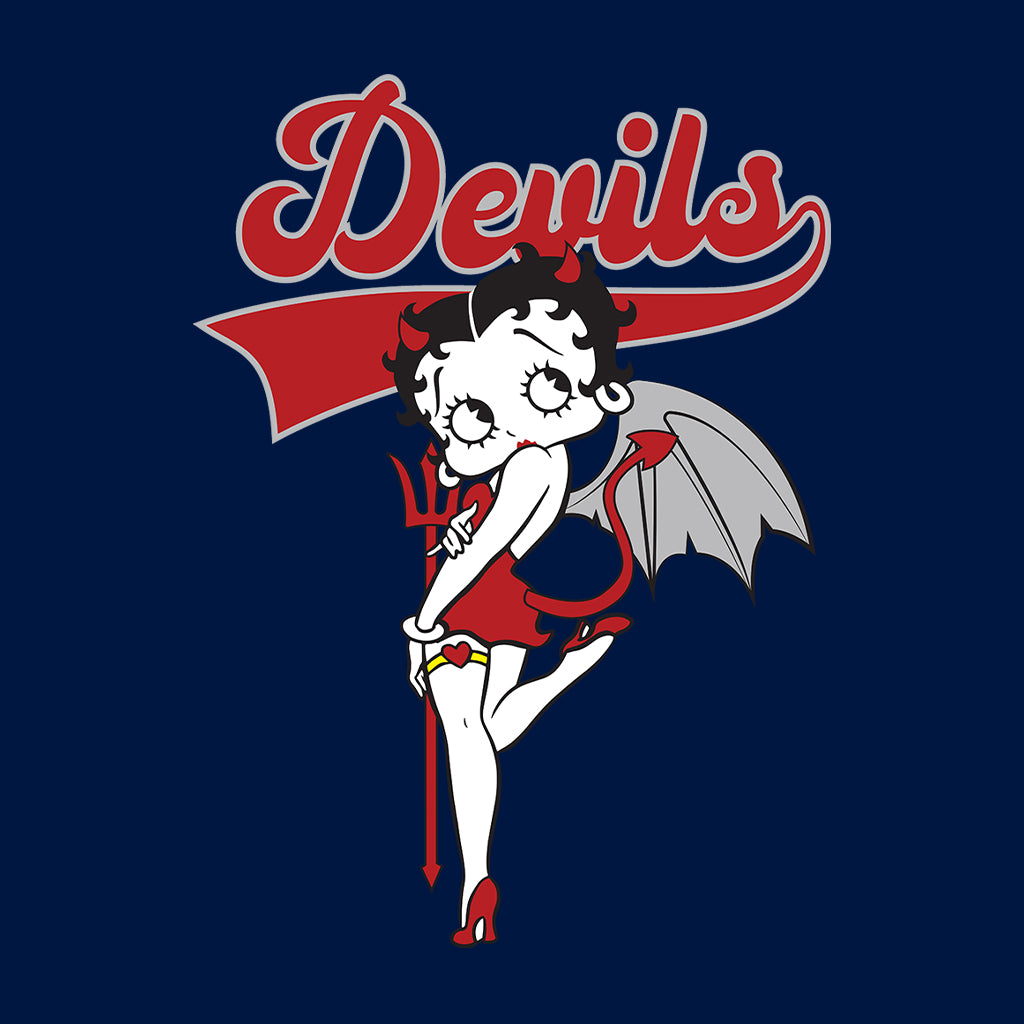Betty Boop Devils College Sports Text Women's Hooded Sweatshirt