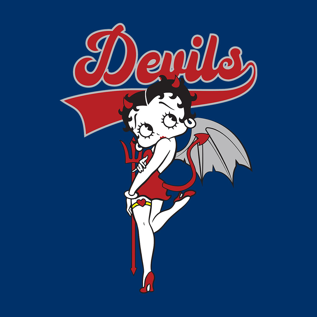 Betty Boop Devils College Sports Text Women's Hooded Sweatshirt