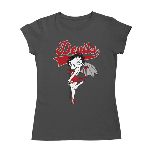Betty Boop Devils College Sports Text Women's T-Shirt