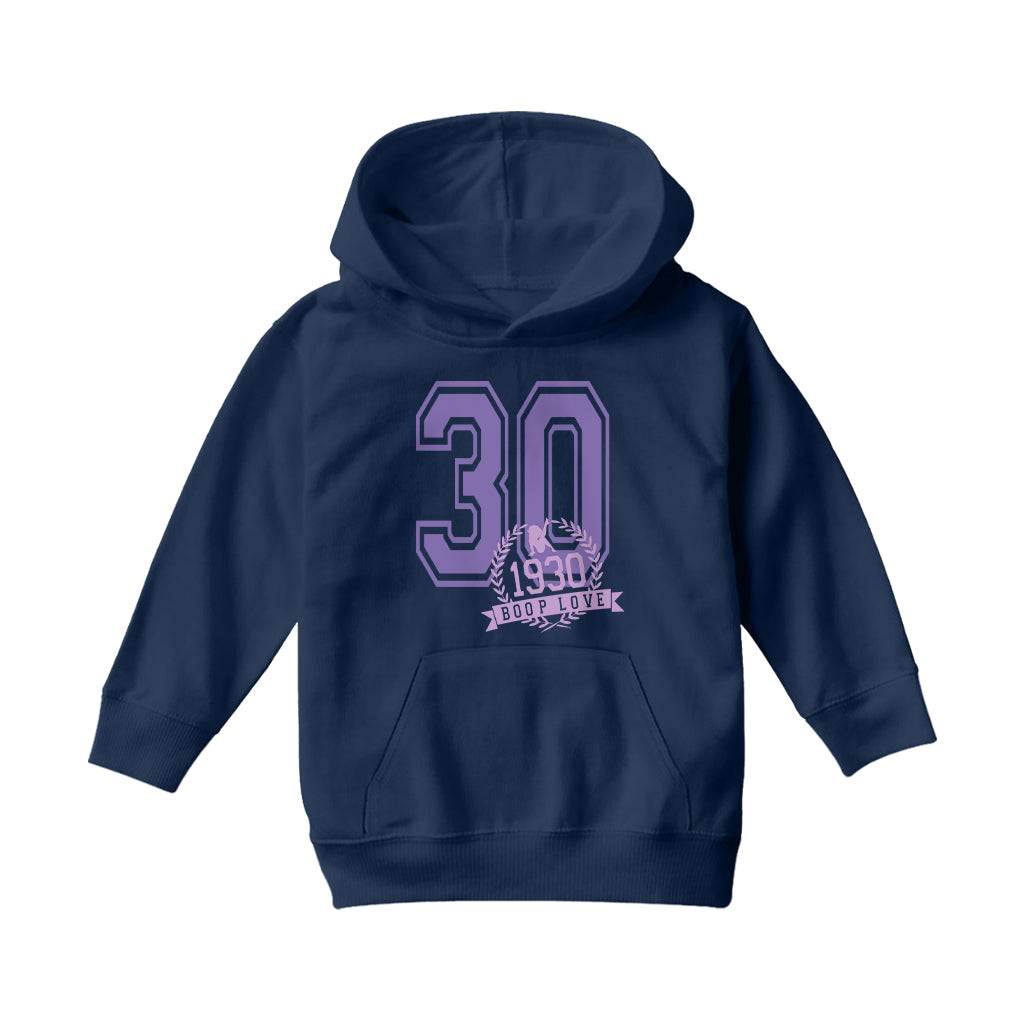 Betty Boop 1930 Boop Love College Sports Text Kids Hooded Sweatshirt