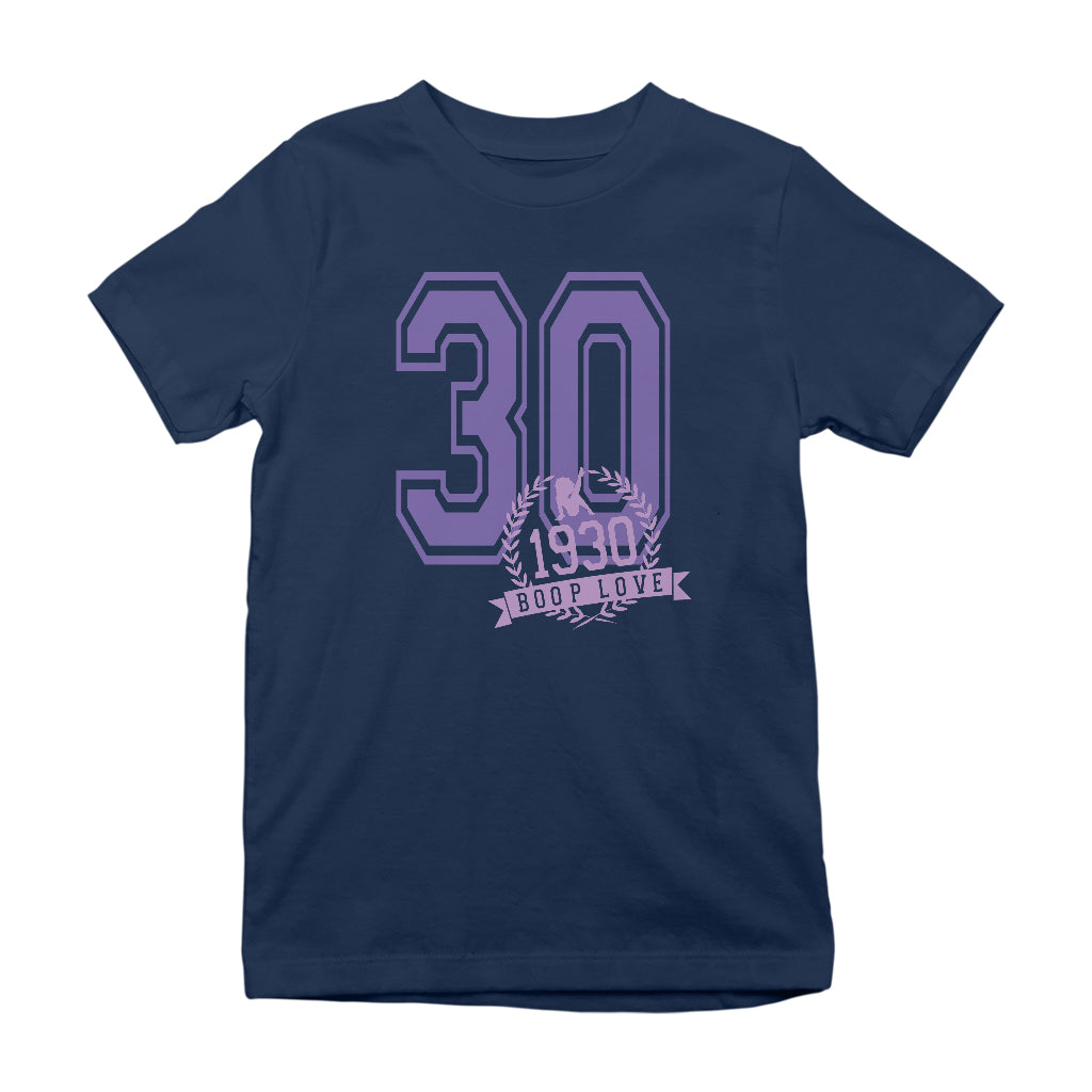 Betty Boop 1930 Boop Love College Sports Text Kids T-Shirt