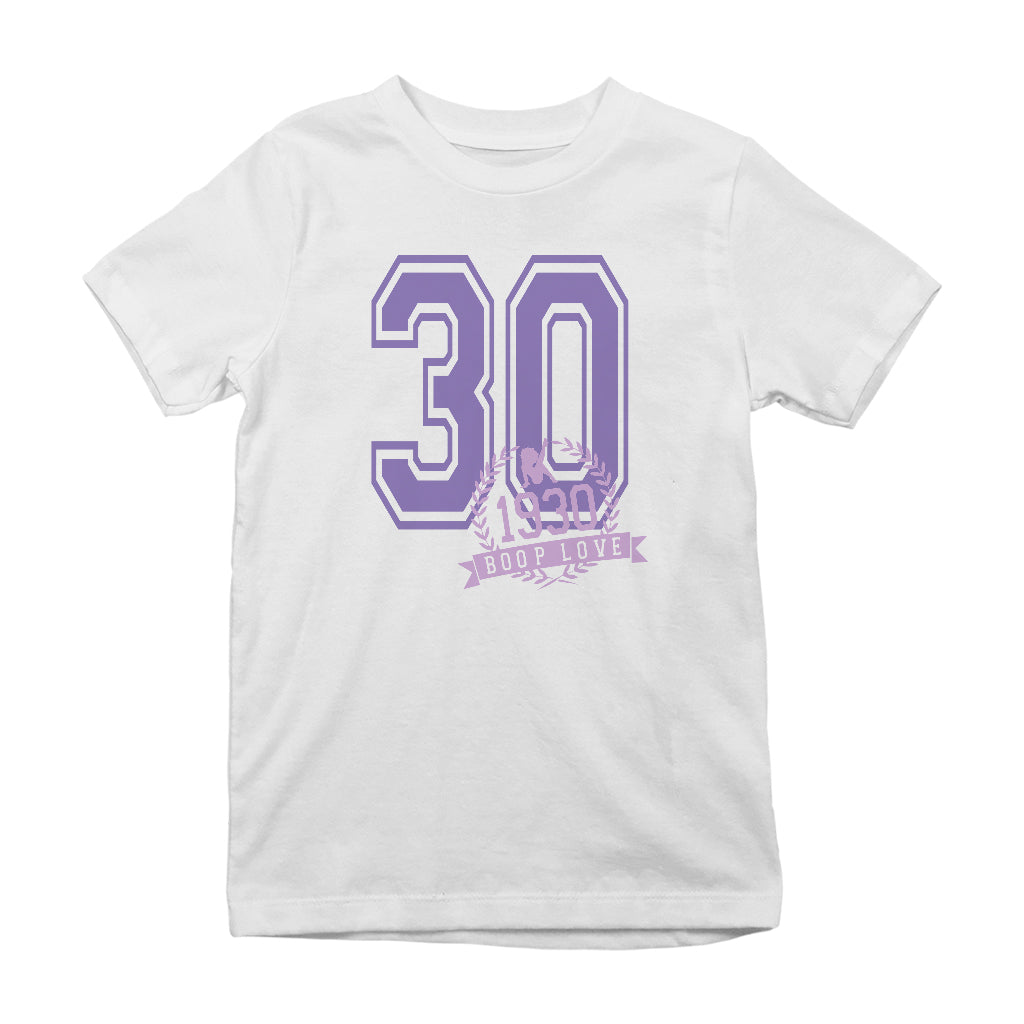 Betty Boop 1930 Boop Love College Sports Text Kids T-Shirt