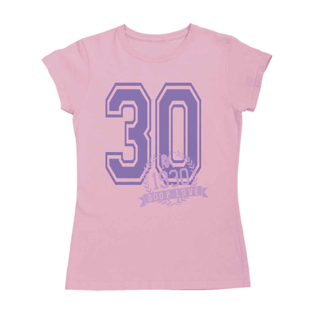 Betty Boop 1930 Boop Love College Sports Text Women's T-Shirt