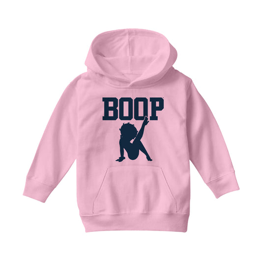 Betty Boop Leg Kick Silhouette College Sports Text Kids Hooded Sweatshirt