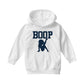 Betty Boop Leg Kick Silhouette College Sports Text Kids Hooded Sweatshirt