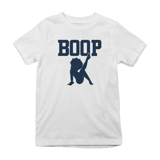 Betty Boop Leg Kick Silhouette College Sports Text Kids T-Shirt