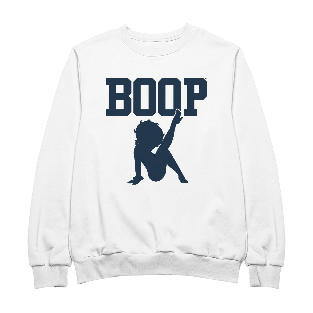 Betty Boop Leg Kick Silhouette College Sports Text Men's Sweatshirt