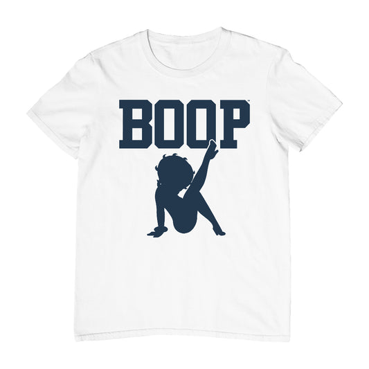 Betty Boop Leg Kick Silhouette College Sports Text Men's T-Shirt