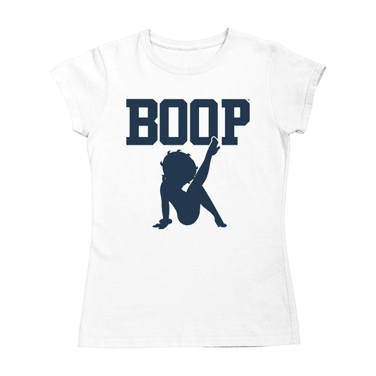 Betty Boop Leg Kick Silhouette College Sports Text Women's T-Shirt