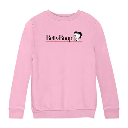 Betty Boop Heart Line Blowing Kiss Kids Sweatshirt