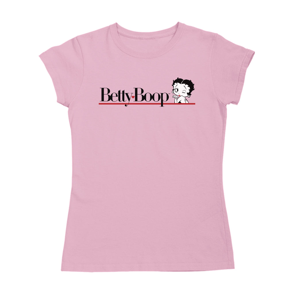 Betty Boop Heart Line Blowing Kiss Women's T-Shirt