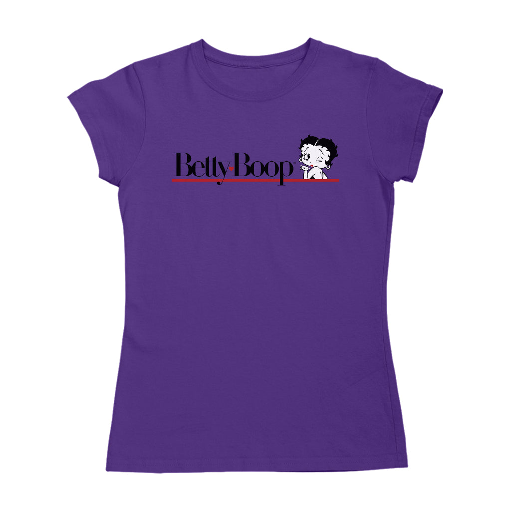 Betty Boop Heart Line Blowing Kiss Women's T-Shirt