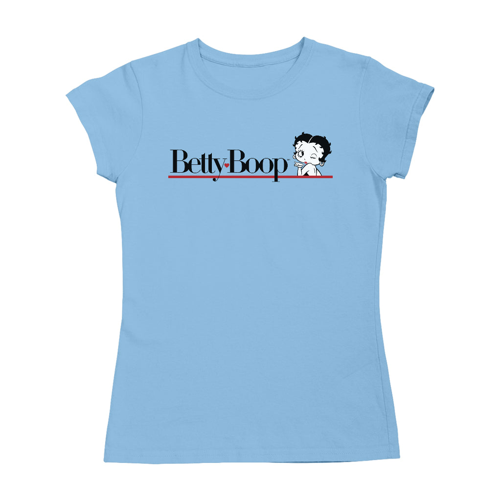 Betty Boop Heart Line Blowing Kiss Women's T-Shirt