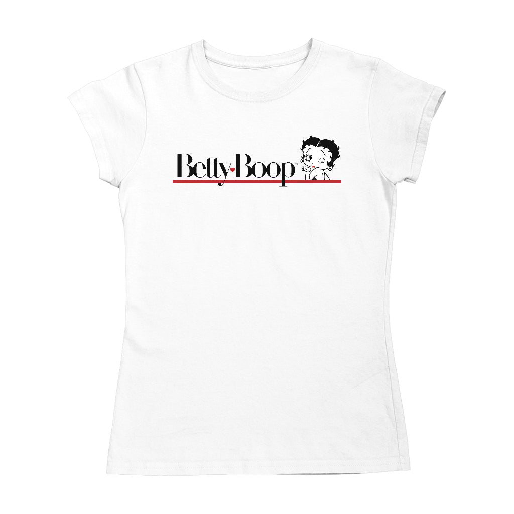Betty Boop Heart Line Blowing Kiss Women's T-Shirt