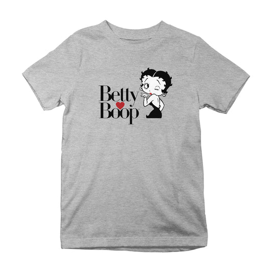 Betty Boop Blowing Kiss Heart Kids T-Shirt
