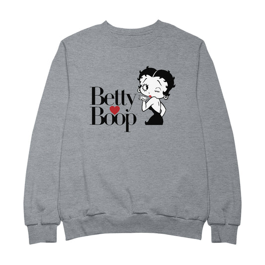 Betty Boop Blowing Kiss Heart Men's Sweatshirt