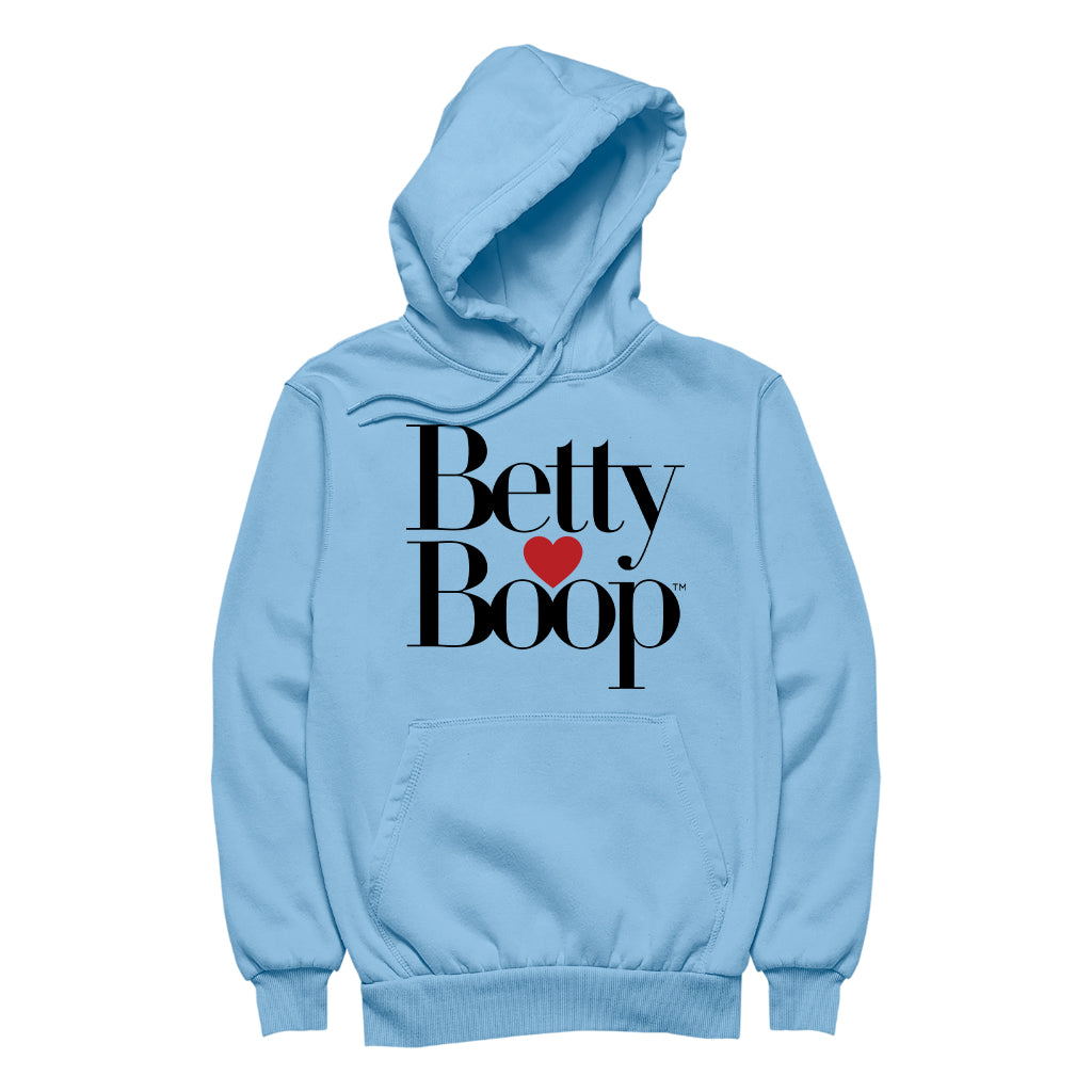 Betty Boop Classic Text Logo Heart Men's Hooded Sweatshirt