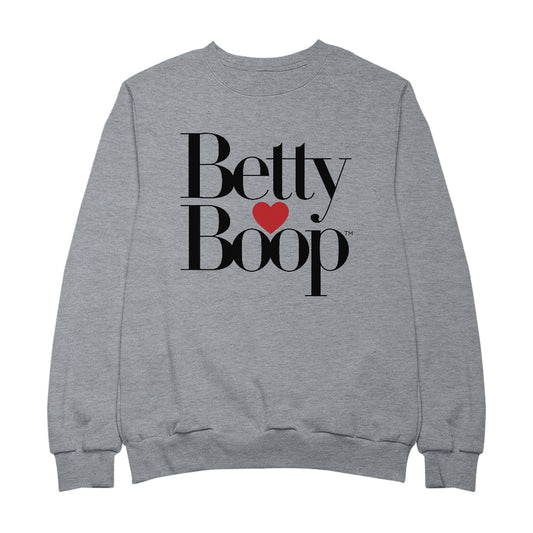 Betty Boop Classic Text Logo Heart Men's Sweatshirt