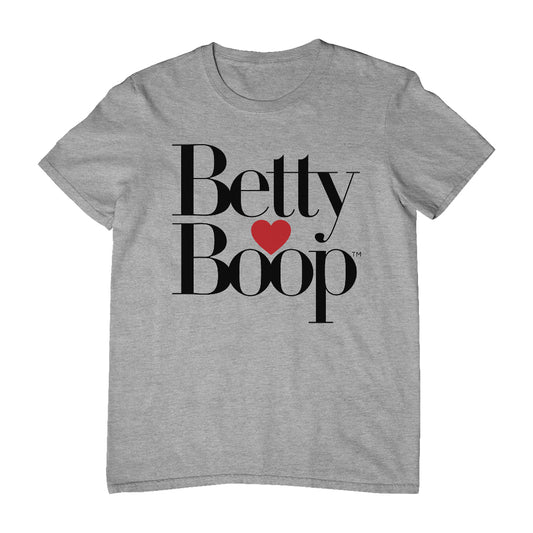 Betty Boop Classic Text Logo Heart Men's T-Shirt