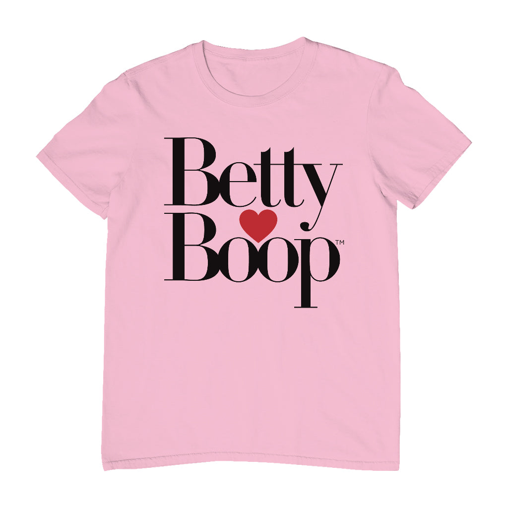 Betty Boop Classic Text Logo Heart Men's T-Shirt