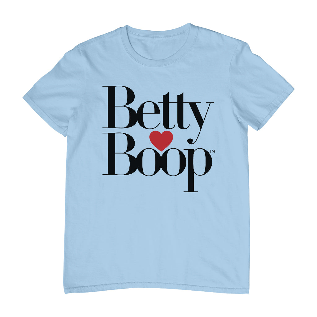 Betty Boop Classic Text Logo Heart Men's T-Shirt