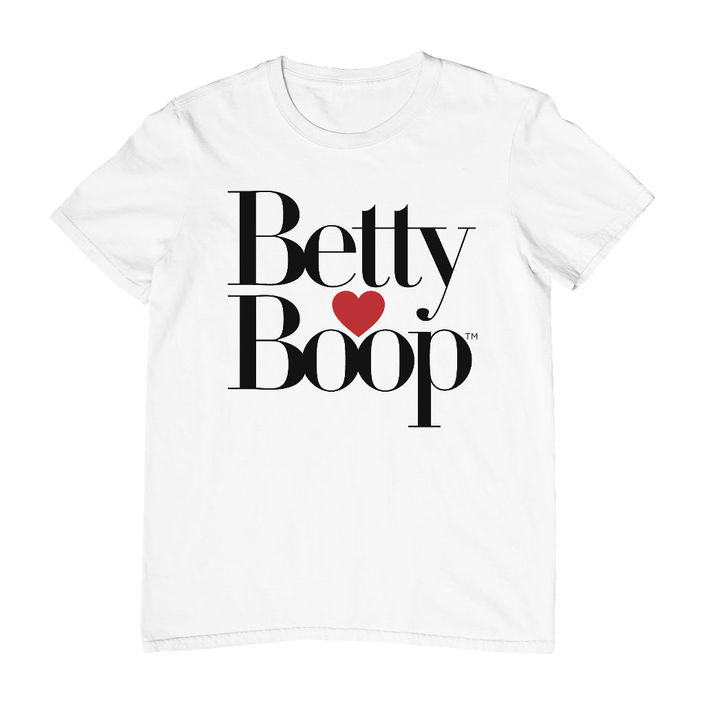 Betty Boop Classic Text Logo Heart Men's T-Shirt