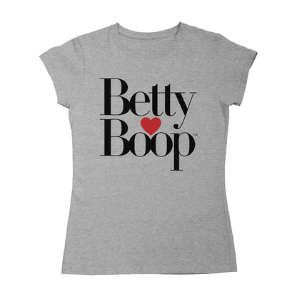 Betty Boop Classic Text Logo Heart Women's T-Shirt