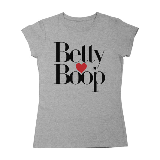 Betty Boop Classic Text Logo Heart Women's T-Shirt