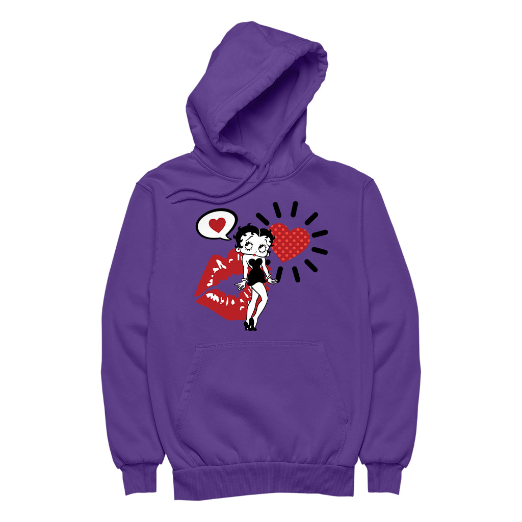 Betty Boop Heart Kiss Icons Women's Hooded Sweatshirt