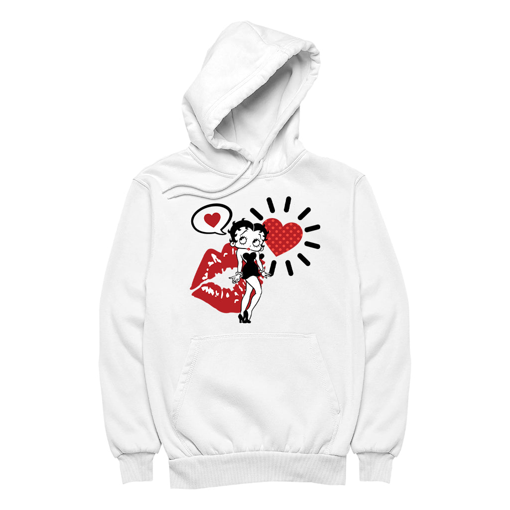 Betty Boop Heart Kiss Icons Women's Hooded Sweatshirt