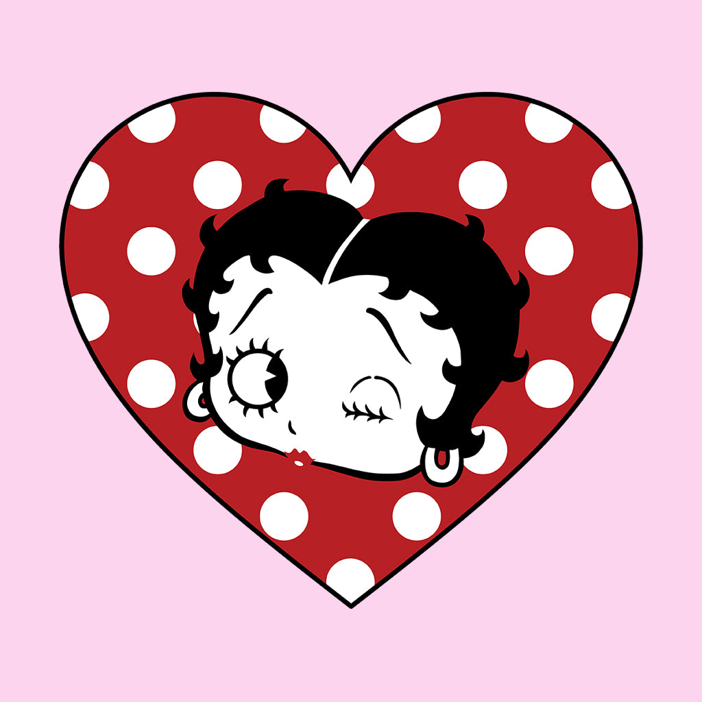 Betty Boop Polka Dot Heart Kids T-Shirt