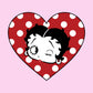 Betty Boop Polka Dot Heart Kids Hooded Sweatshirt