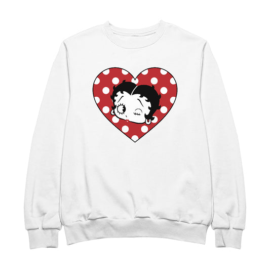 Betty Boop Polka Dot Heart Men's Sweatshirt